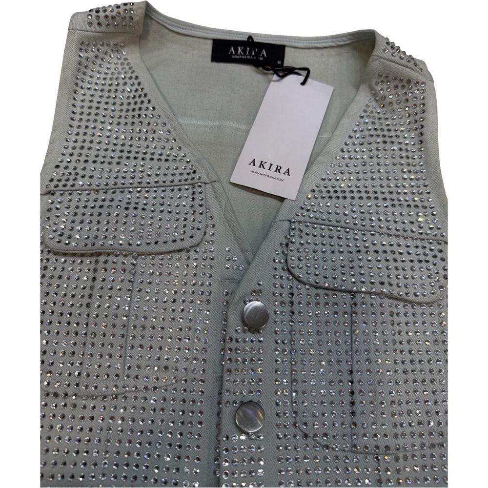 AKIRA Metallic Embellished Vest NEW - Picture 9 of 11